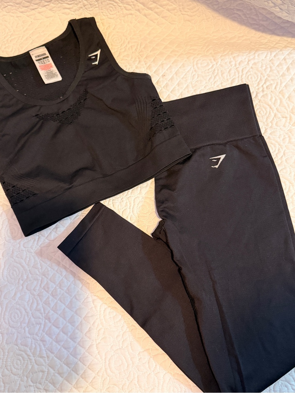 Gymshark Black Seamless High-Waist Leggings & Sports Bra Set